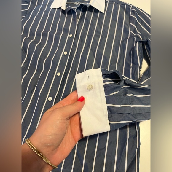 ATM Blue and White Stripped Button Down - XS - Picture 3 of 7